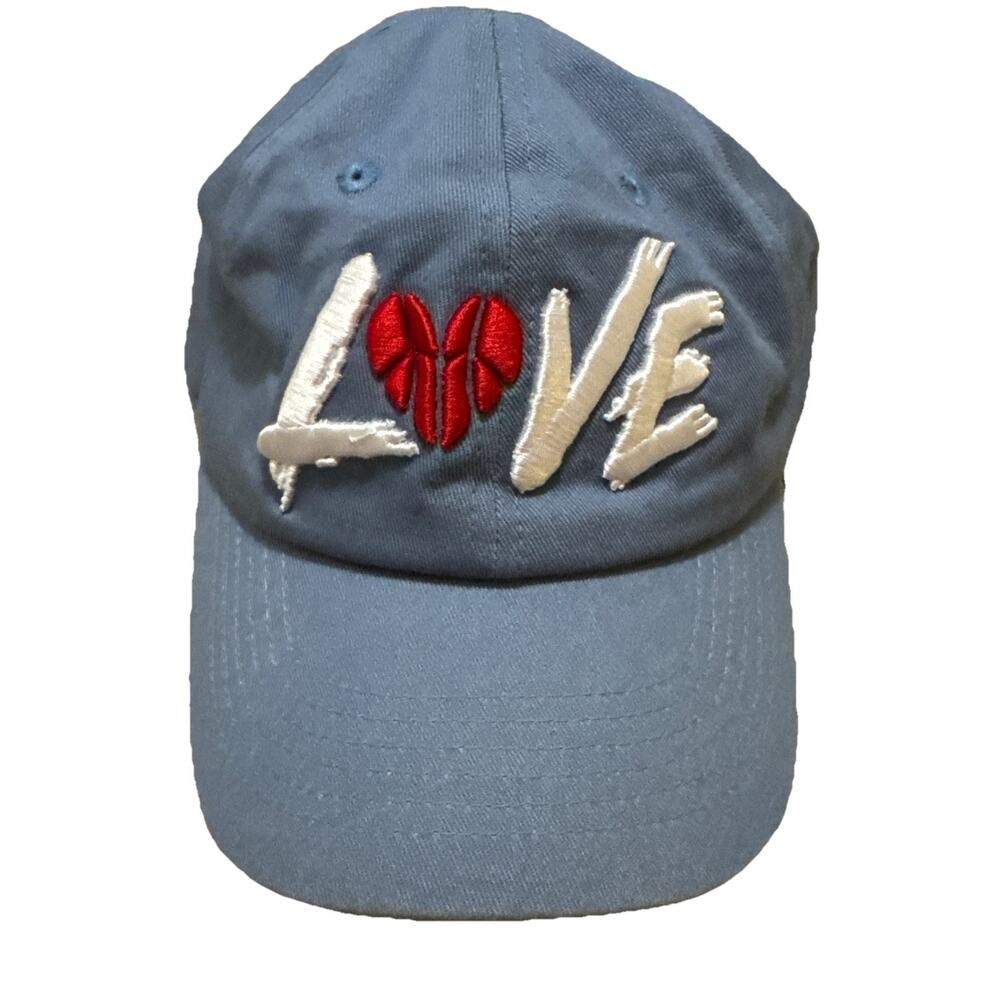 Love Heart Wings Symbol Blue Baseball Cap With metal clasp adjustable strap New